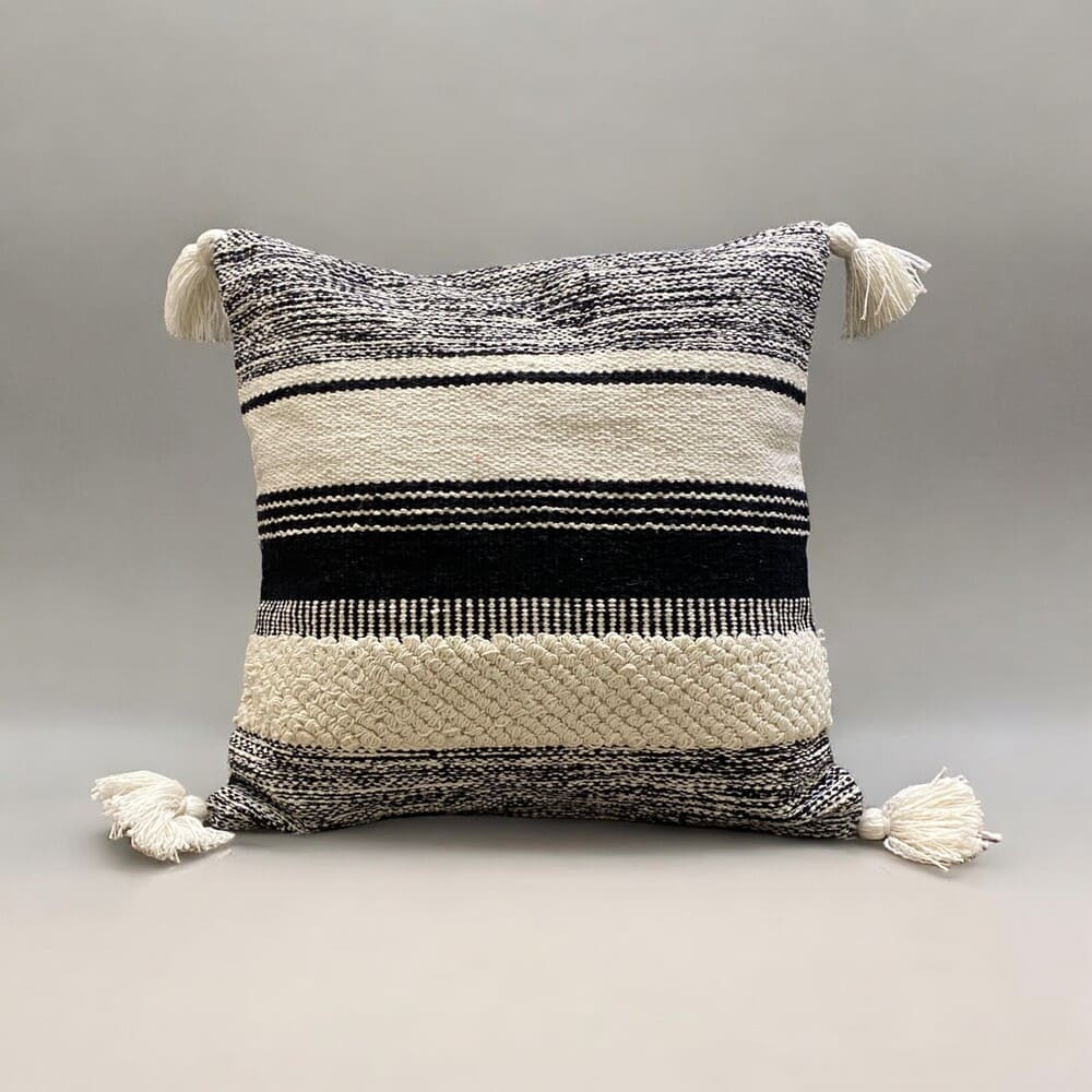 Striped Elegance Tufted Cushion Cover - Set of 5