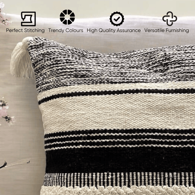 Striped Elegance Tufted Cushion Cover - Set of 5