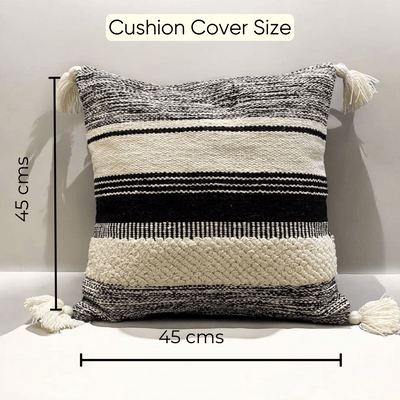 Striped Elegance Tufted Cushion Cover - Set of 5