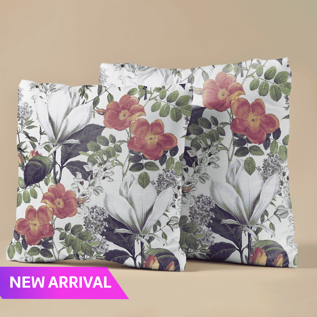 Sunlit Flora Velvet Cushion Cover - Set of 2
