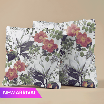Sunlit Flora Velvet Cushion Cover - Set of 2