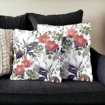 Sunlit Flora Velvet Cushion Cover - Set of 2