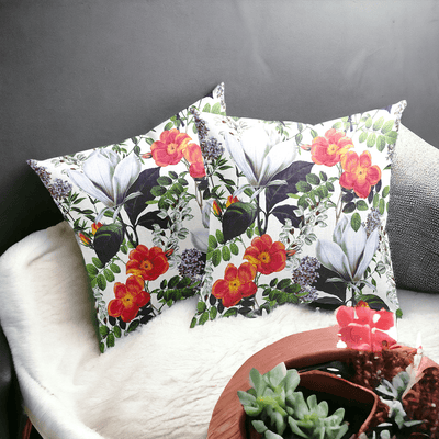 Sunlit Flora Velvet Cushion Cover - Set of 2