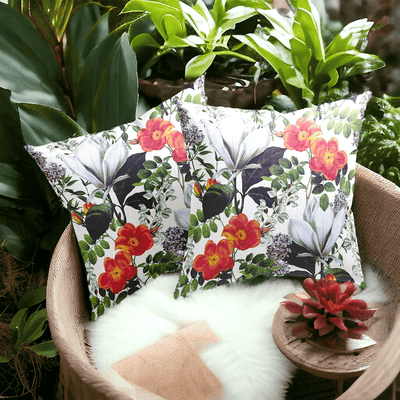 Sunlit Flora Velvet Cushion Cover - Set of 2