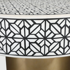 Ossein Iron New Center Table in Black & White Colour