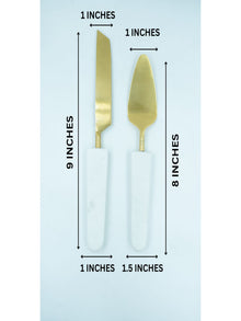 Cake Server And Knife Marble