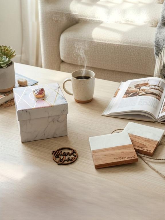 Marble Wooden You Are So Loved Square Coaster - set of 2