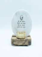 Guru Ji Mantra Marble Tealight Wooden