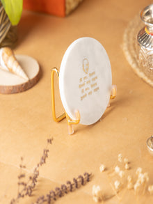 Guru Ji Mantra Marble Metal Showpeice