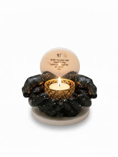 Marble Ik Onkar Mantra With Black Hands Base
