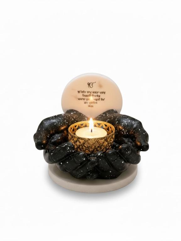 Marble Ik Onkar Mantra With Black Hands Base