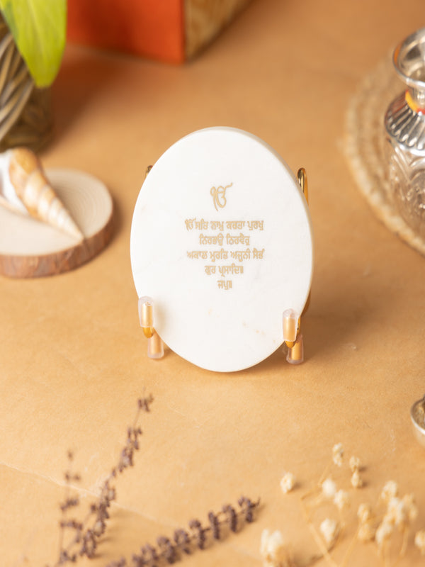 Ik Onkar Mantra Marble Metal Showpeice