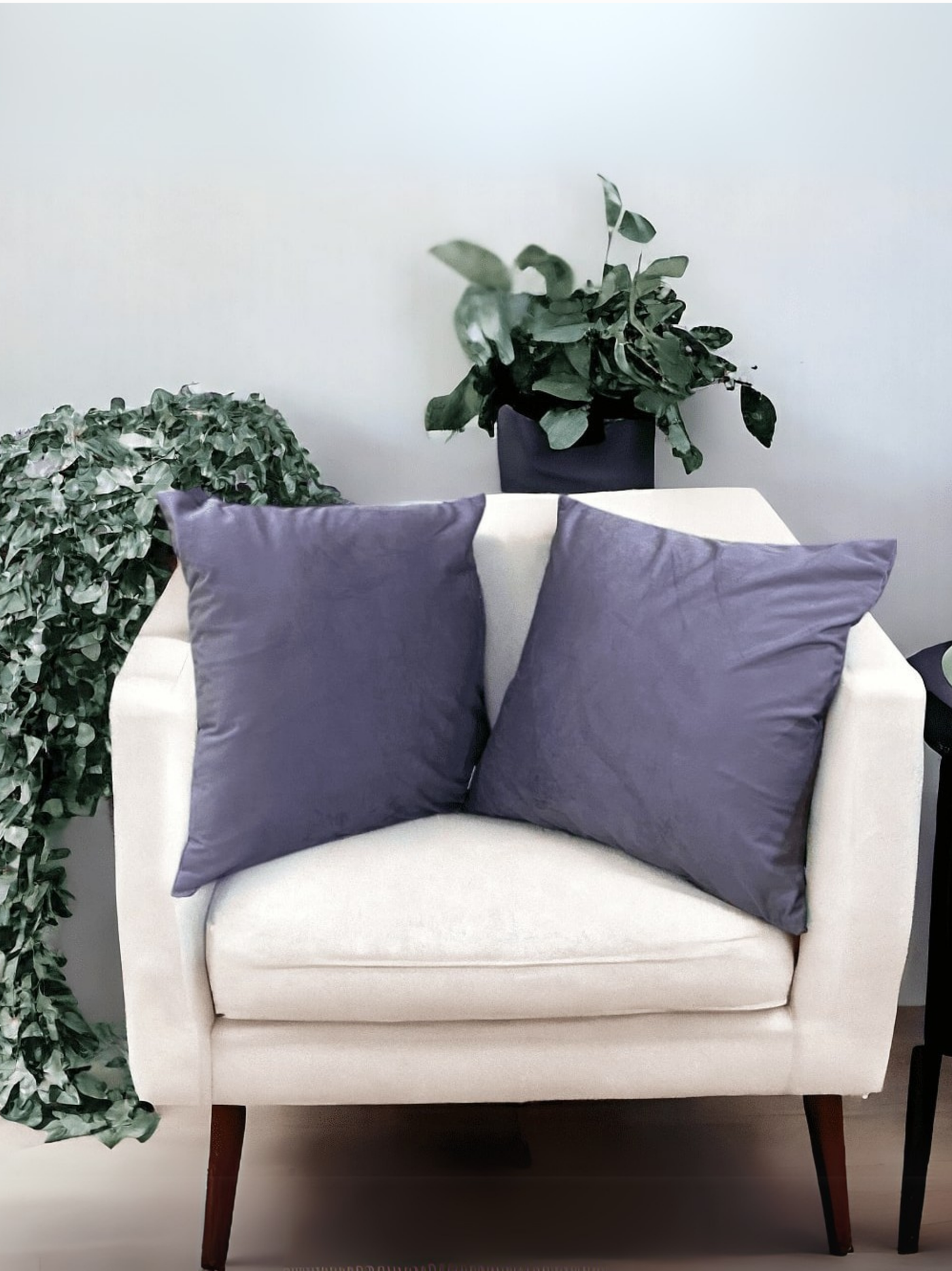 Mystic Grey Velvet Cushion Cover - Set of 2