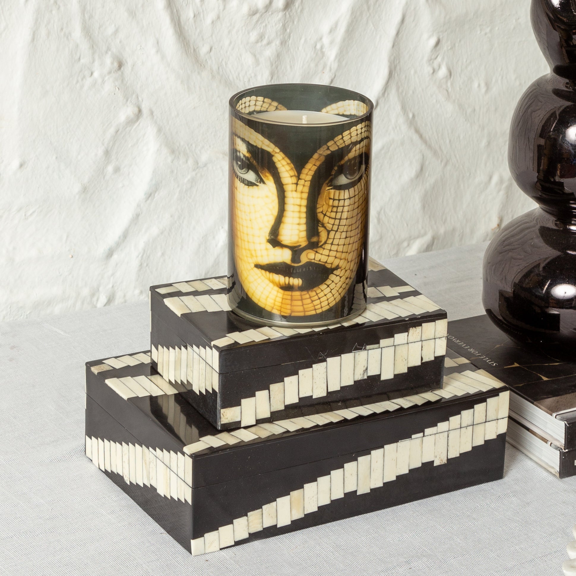 SERPENT - GLASS FACE PAINTED CANDLE JAR