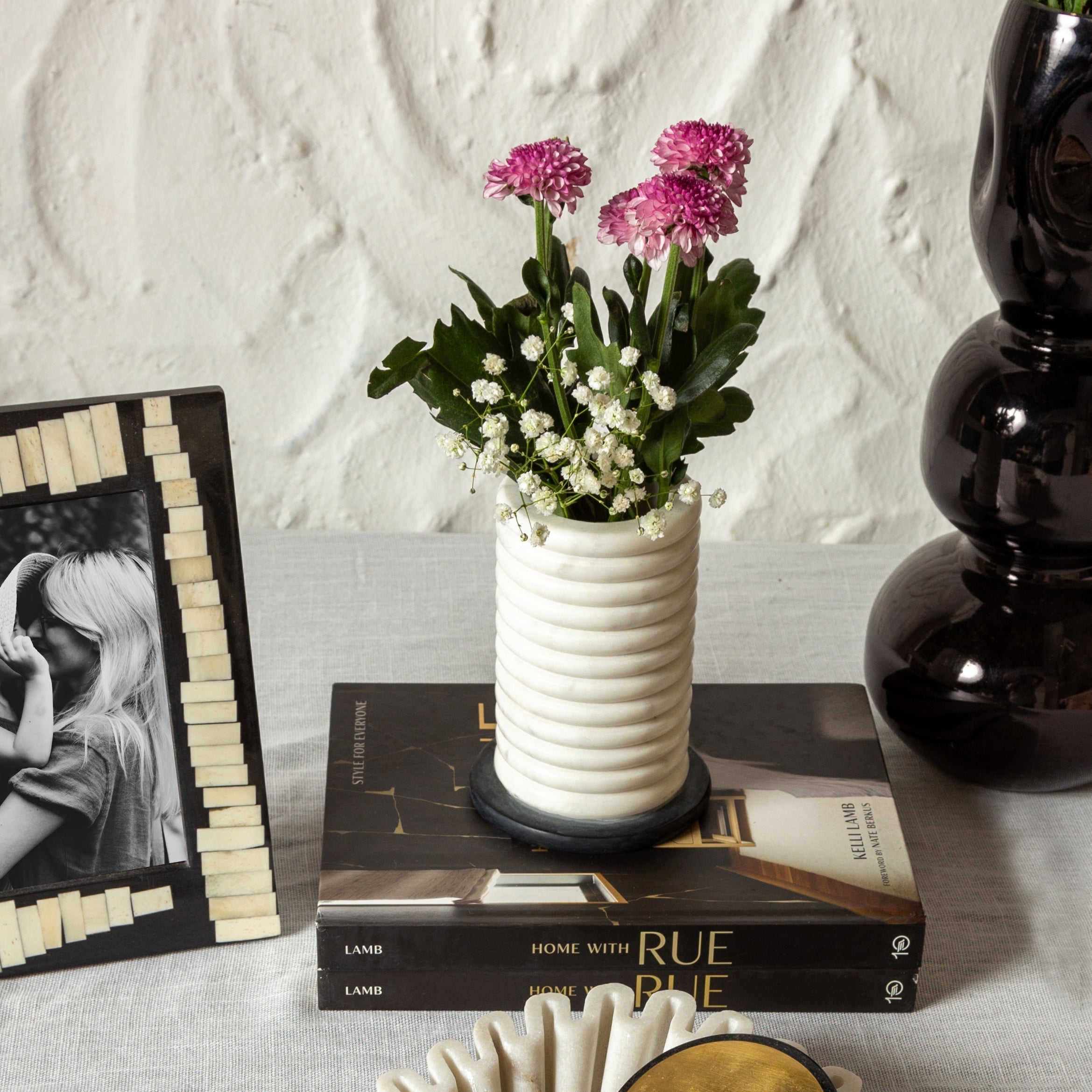 MORANO - IVORY BLACK MARBLE JAR