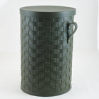 Leather Laundary Basket With Lid - Large