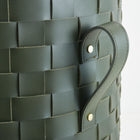 Leather Laundary Basket With Lid - Large