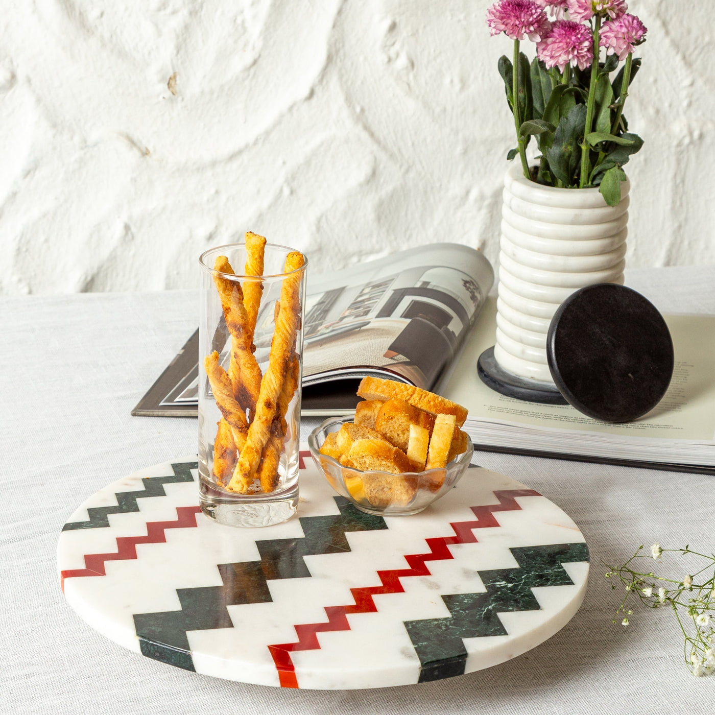 Limited edition Capri - Marble Inlay Lazy Susan