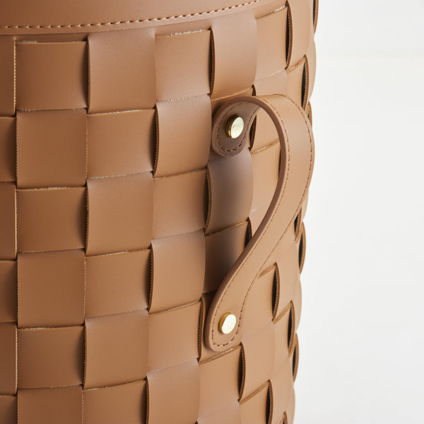 Leather Storage Basket With Lid