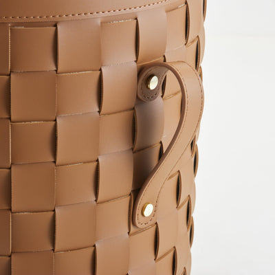 Leather Storage Basket With Lid