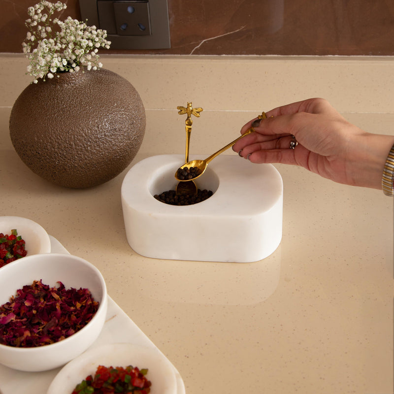 Elahi - Marble Spice Bowl With Spoon