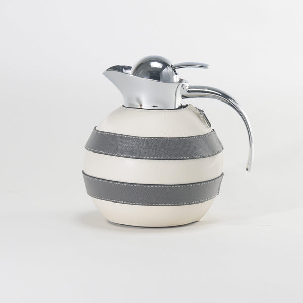 Leather Thermo Jug | Beige & Grey
