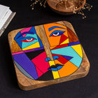 CLEO - WOODEN PAINTED TRAY PLATTER