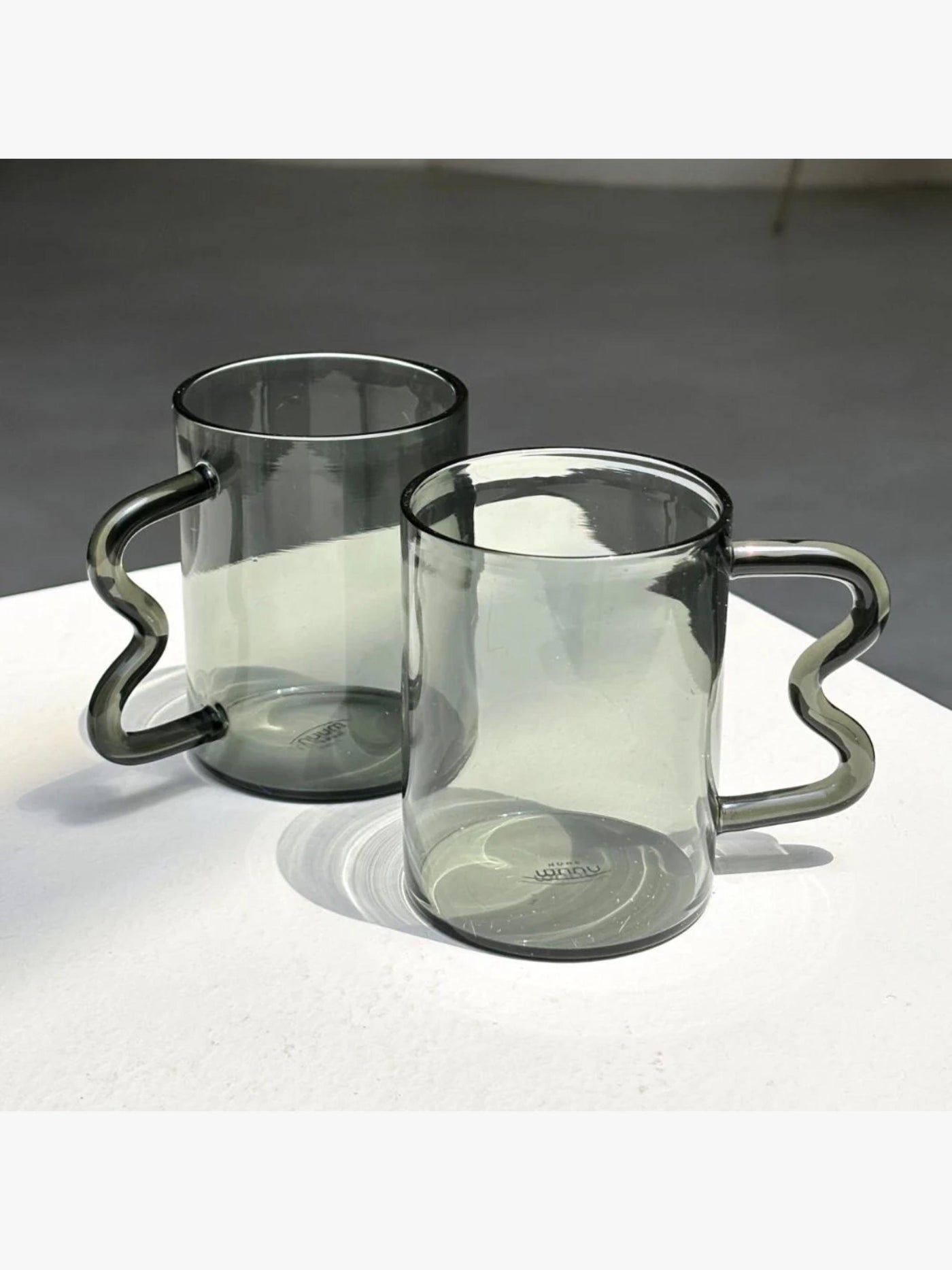 Swirl Glass Cup - Grey Handle