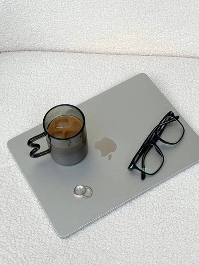 Swirl Glass Cup - Grey Handle
