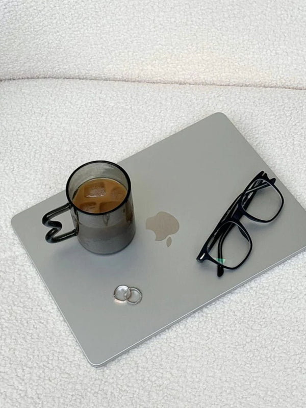Swirl Glass Cup - Grey Handle