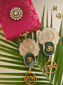 Mother Of Pearl OM Agate OM Shubh Labh Door Hangings