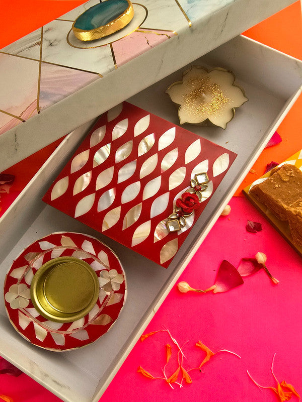 Mother Of Pearl Choki , Tea Light Holder And Candle