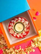 Mother Of Pearl Choki , Tea Light Holder And Candle