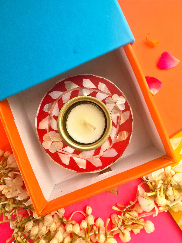 Mother Of Pearl Choki , Tea Light Holder And Candle