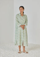 Magnolia Mosaic Green Shirt Dress