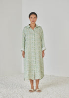 Magnolia Mosaic Green Shirt Dress
