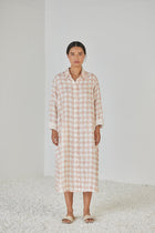 Magnolia Check Blush Shirt Dress
