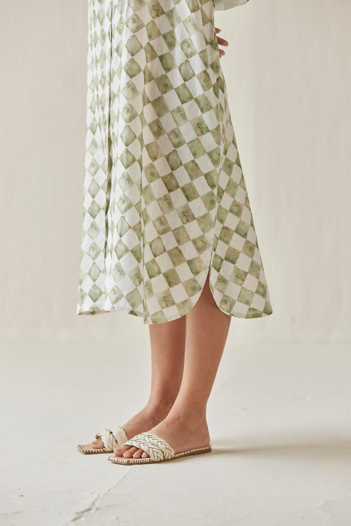 Magnolia Check Green Shirt Dress