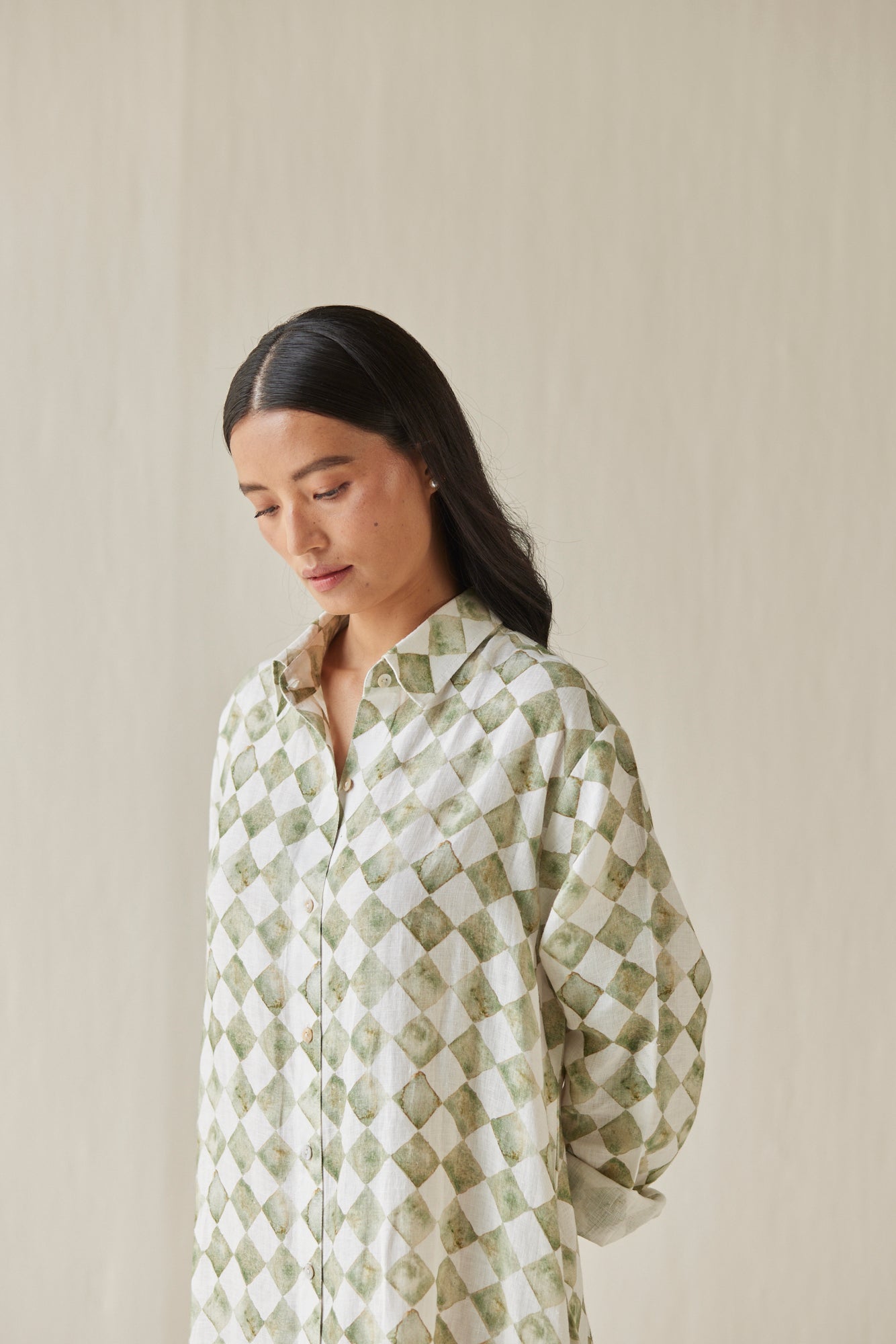 Magnolia Check Green Shirt Dress
