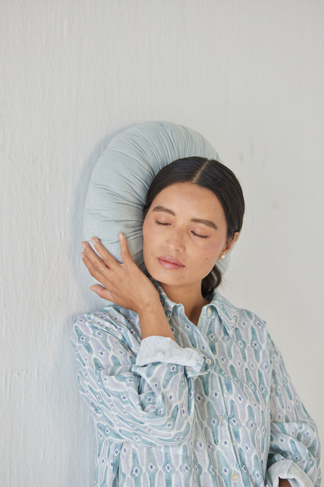 Magnolia Mosaic Blue Shirt Dress