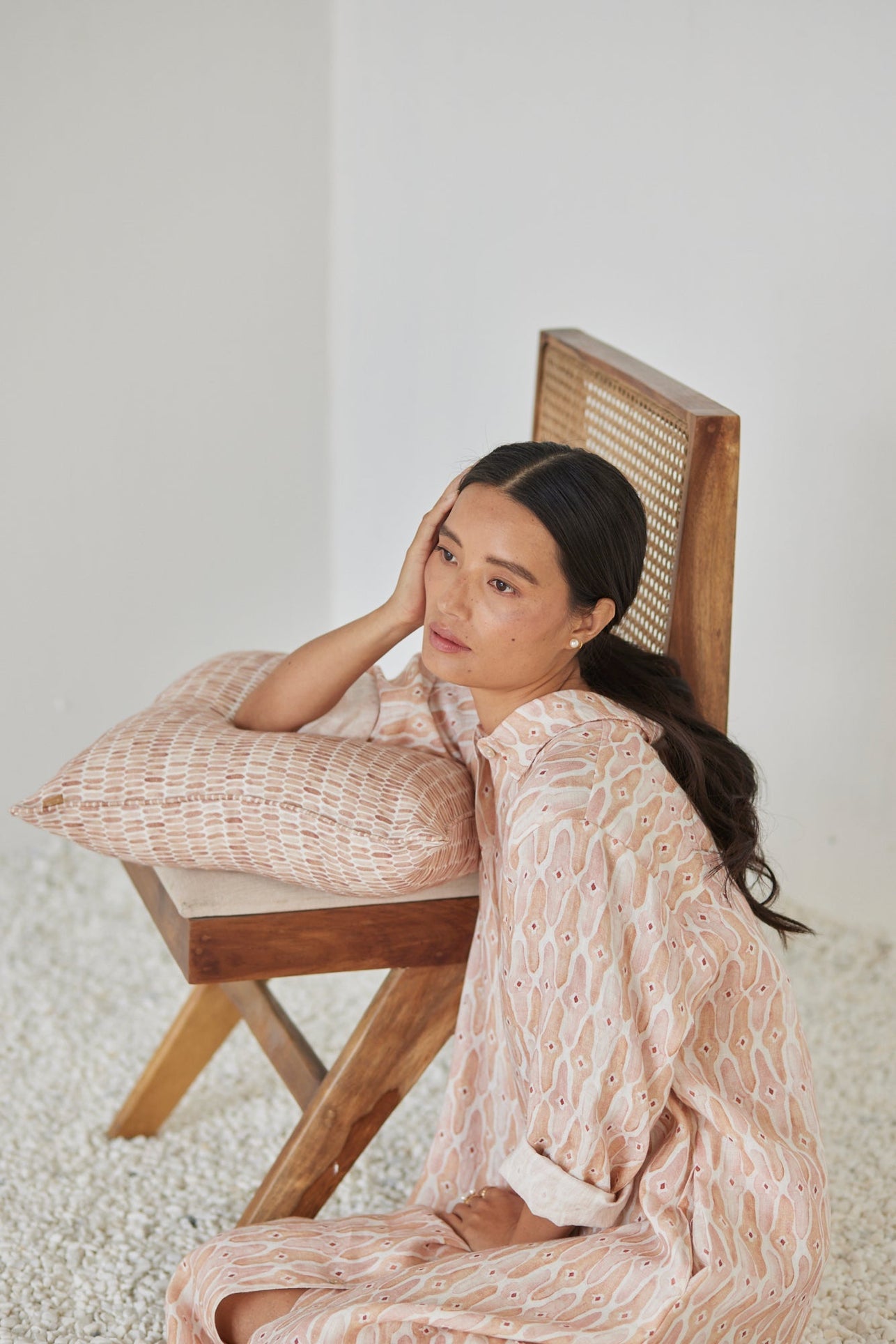 Magnolia Mosaic Blush Shirt Dress