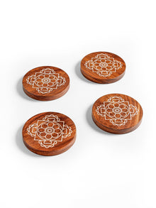 Teak Wood Coasters -Mandala