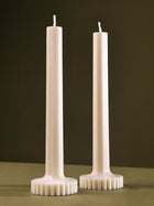 Modern Sculpted Pillar Candles - Set of 2