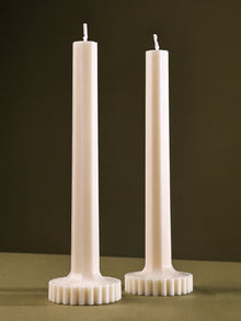 Modern Sculpted Pillar Candles - Set of 2
