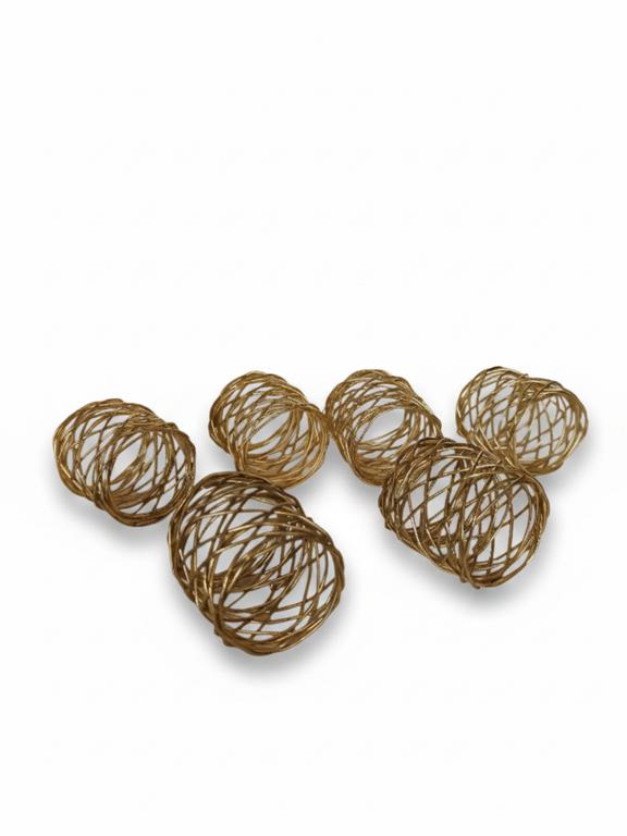Metal Napkin Rings Gold Set Of 6