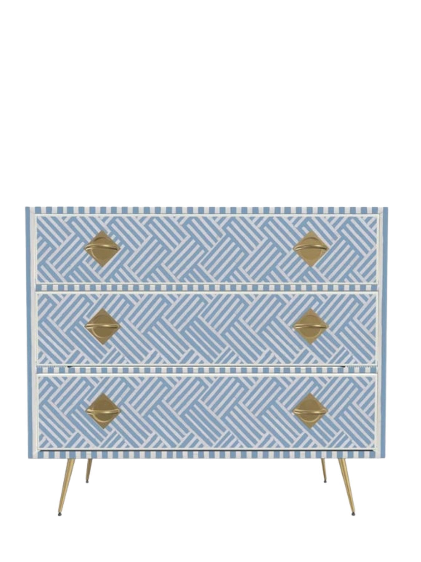 Inlay Chest of Drawers - Chevron