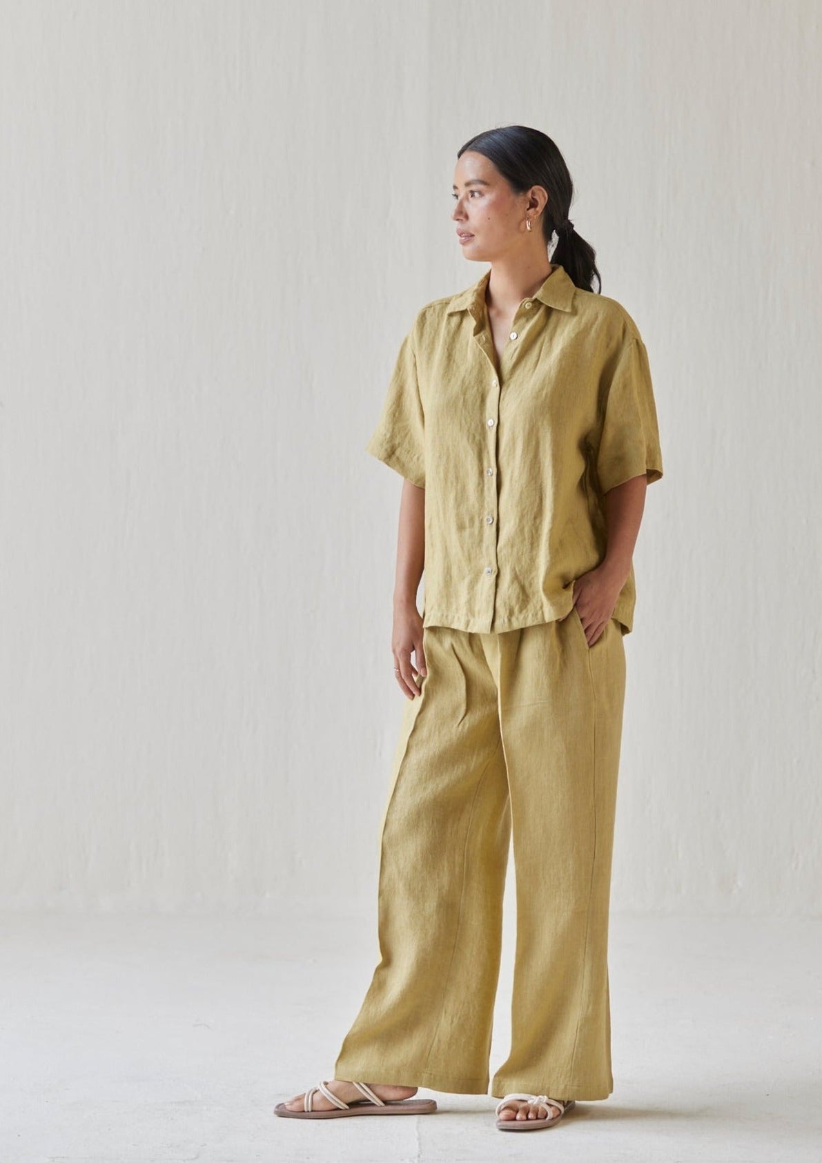 Oasis Linen Ochre Pants