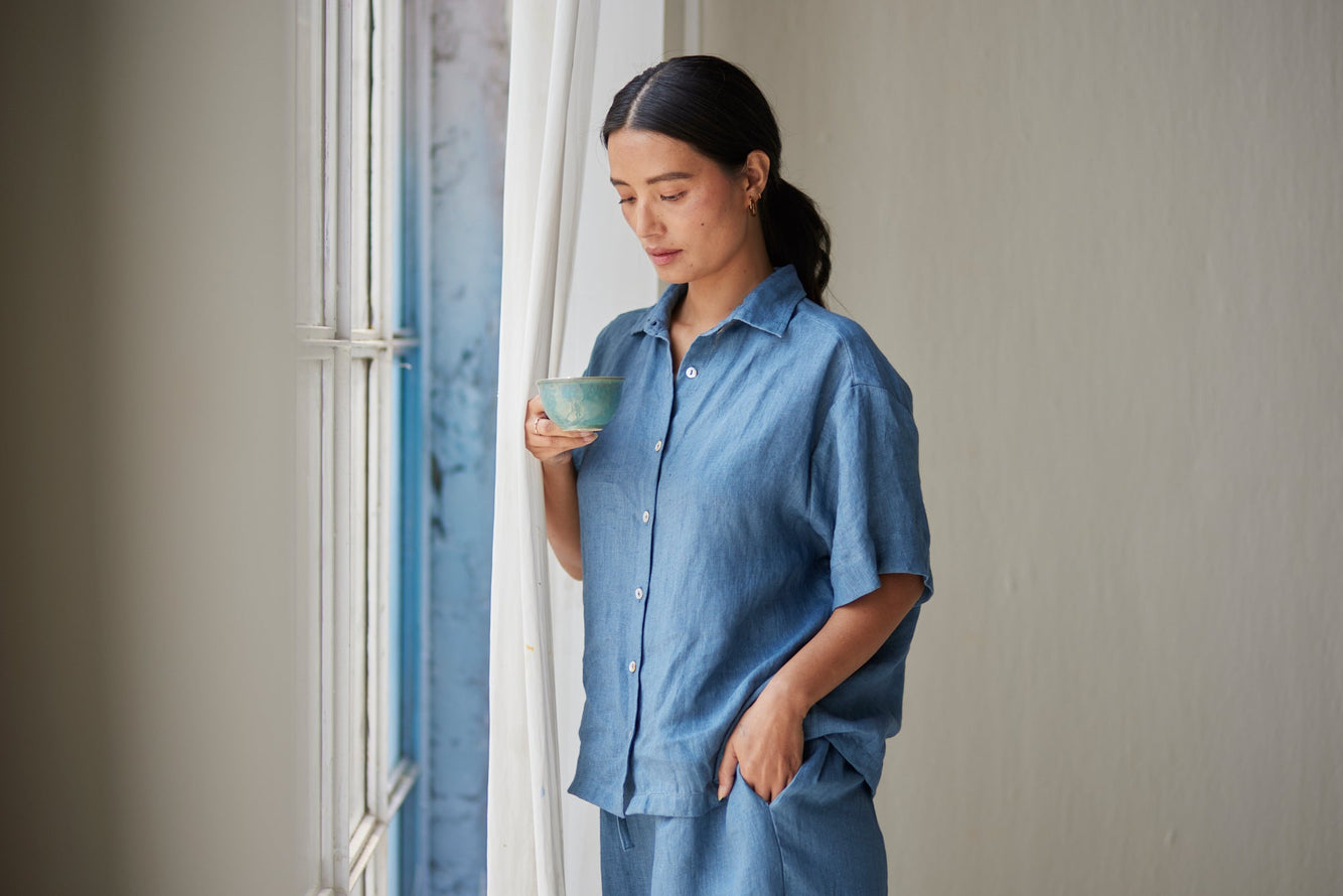Oasis Linen Blue Co-ord Set