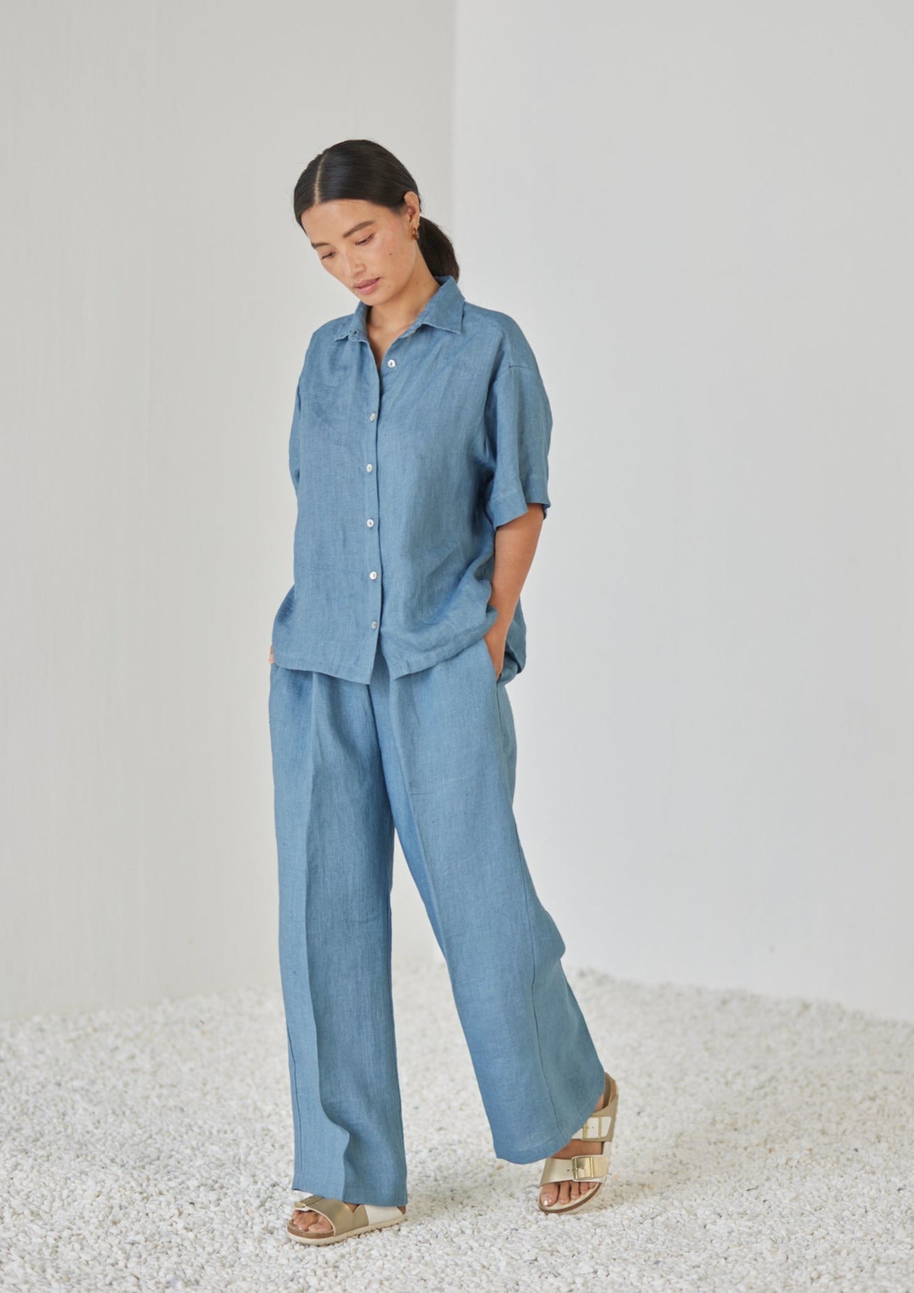 Oasis Linen Blue Co-ord Set