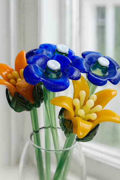 Ocean Golden Bloom- Handblown Glass Bouquet